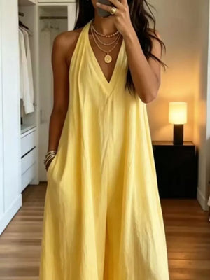 jumpsuit in Blue with pocketed and full-length