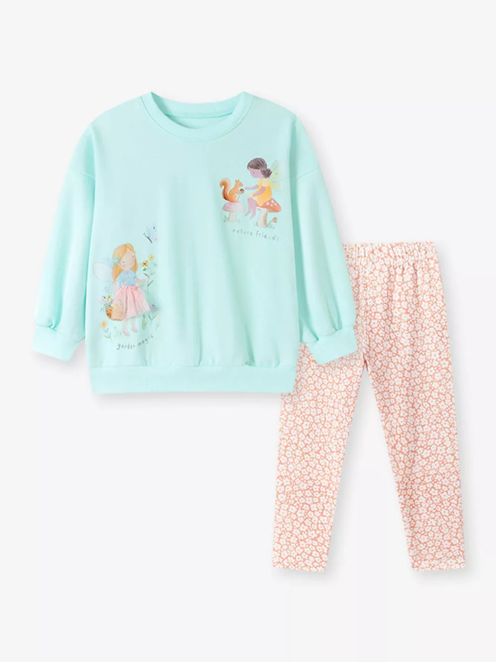light pink Sweatshirt and Pants Set featuring graphic print and graphic print and abstract print