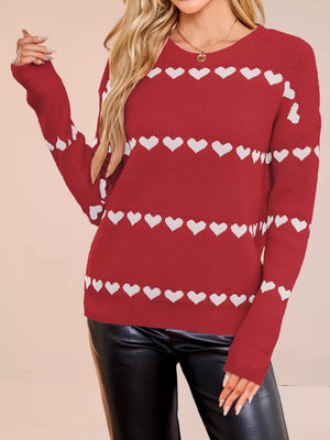 romantic pullover sweater in Black with crew neck