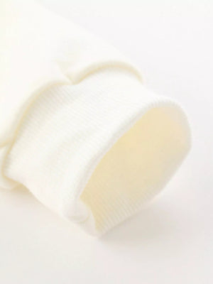 Children's cream crew neck sweatshirt cuff detail