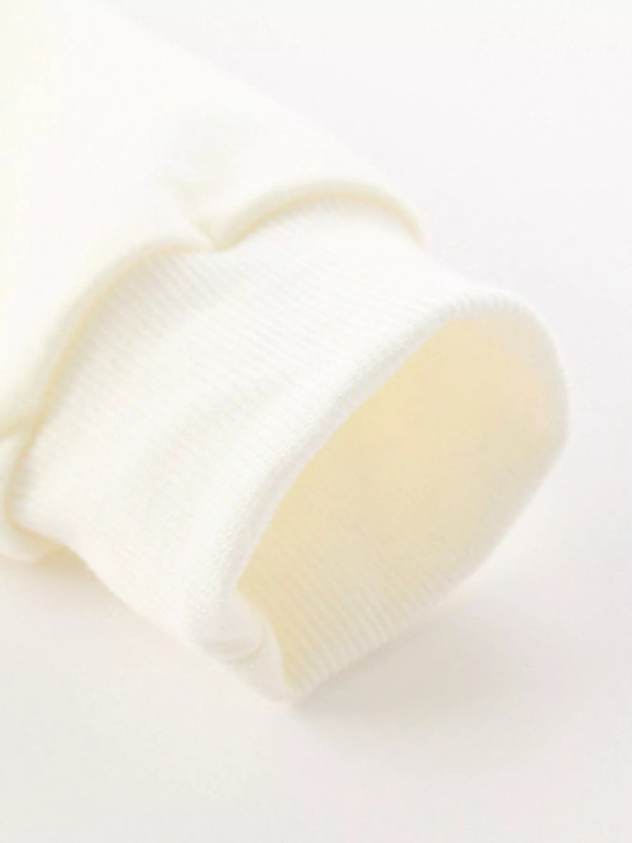 Children's cream crew neck sweatshirt cuff detail
