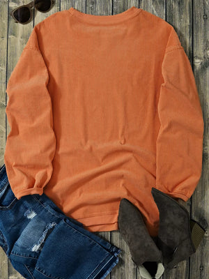 retro sweatshirt in golden yellow with crew neck