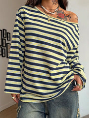 Y2K t-shirt in cream with boat neck