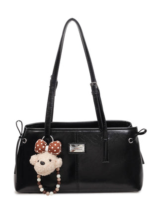 Black with handbag with shoulder strap 6