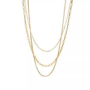 necklace featuring chain link in Gold with 18K Gold-Plated,Stainless Steel Care instructions: Avoid wearing during exercise