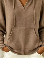 Red relaxed pullover hoodie with hooded