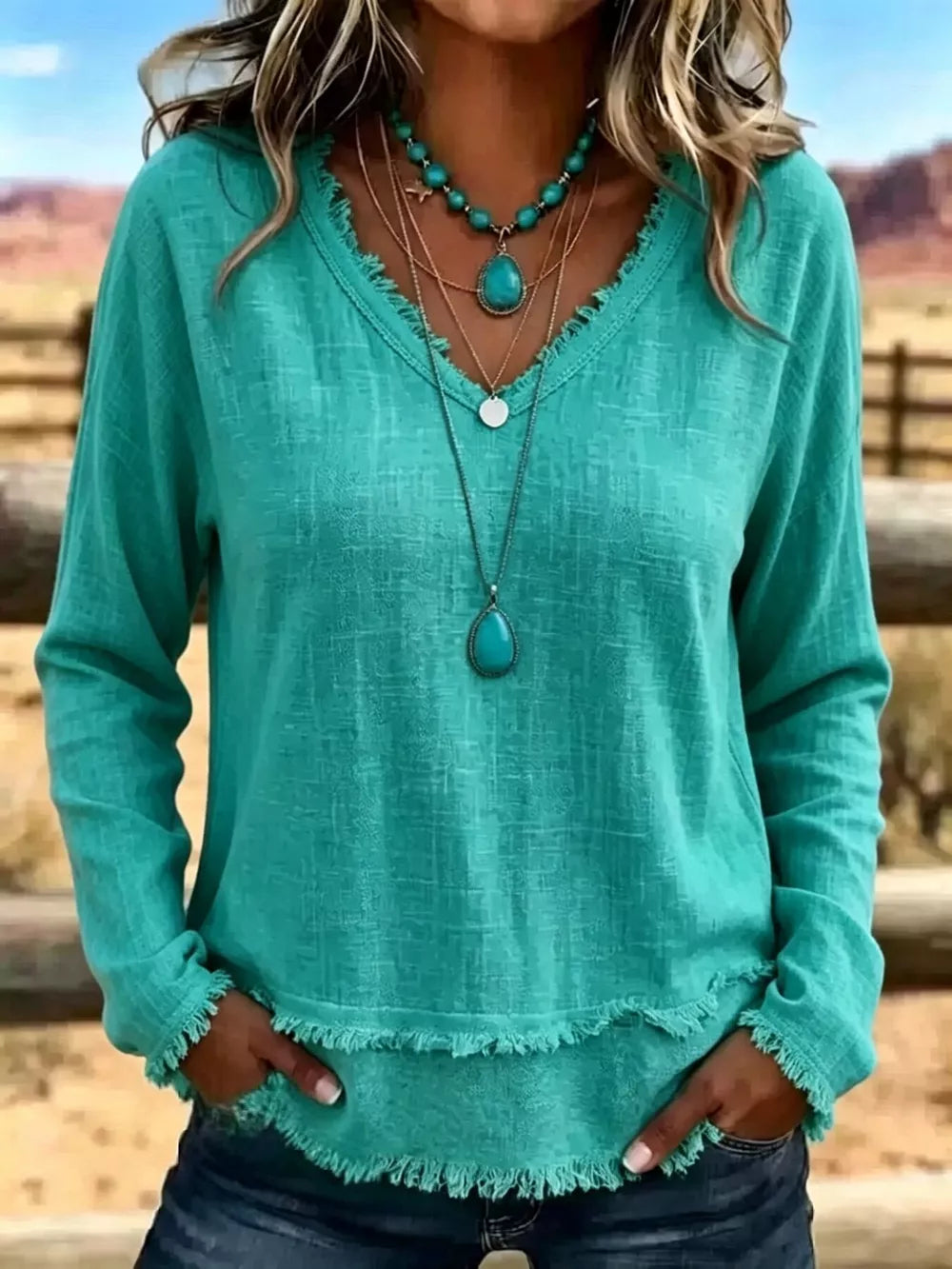 blouse in khaki