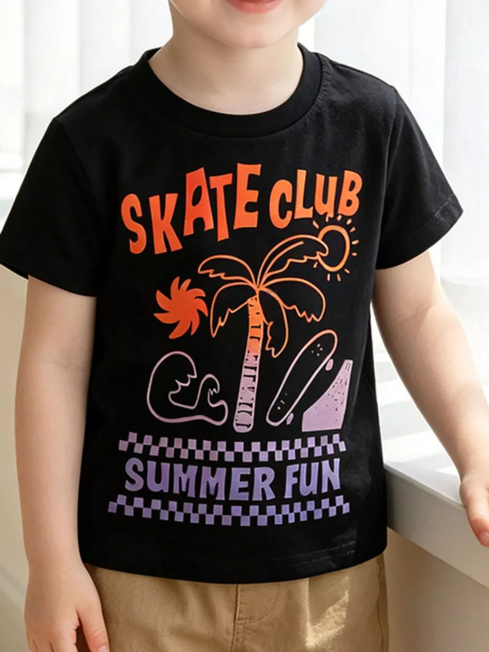 Children's Graphic Round Neck T-shirt