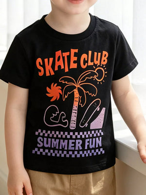 Children's Graphic Round Neck T-shirt