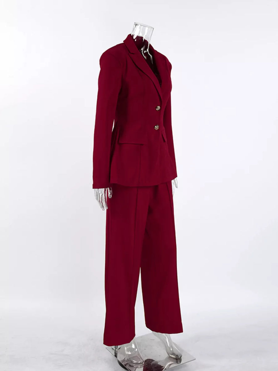 Wine Red with Two-Piece Sets 10