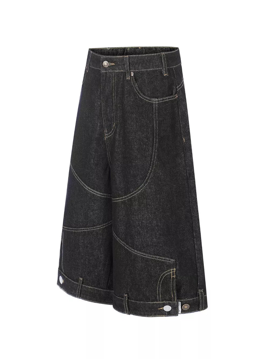 75 capris in Black with wide-leg silhouette