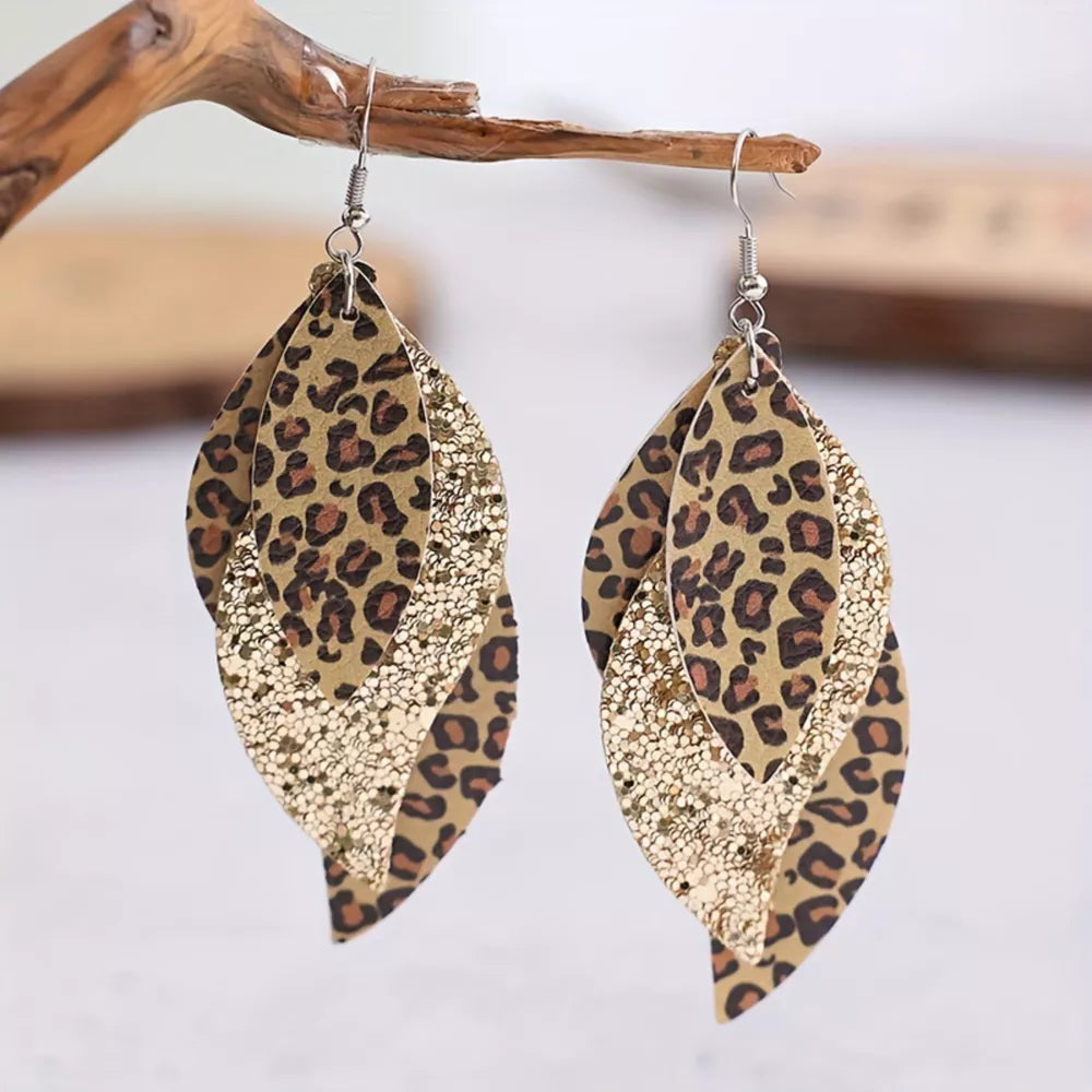 earrings in tan featuring layered and drop fit