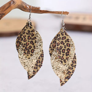 earrings in tan featuring layered and drop fit