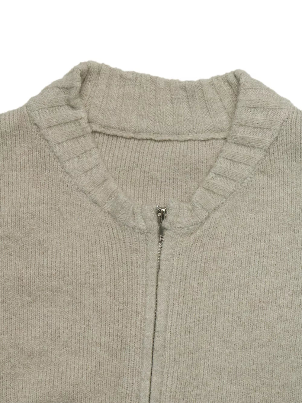 minimalist cardigan in Khaki with crew neck