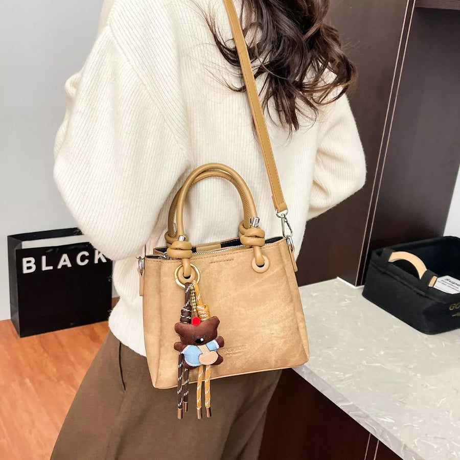 Pu Leather Crossbody Bag in Brown