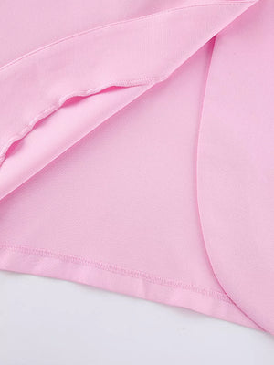Sleeveless Blazer And Wide-leg Pants Set in light pink