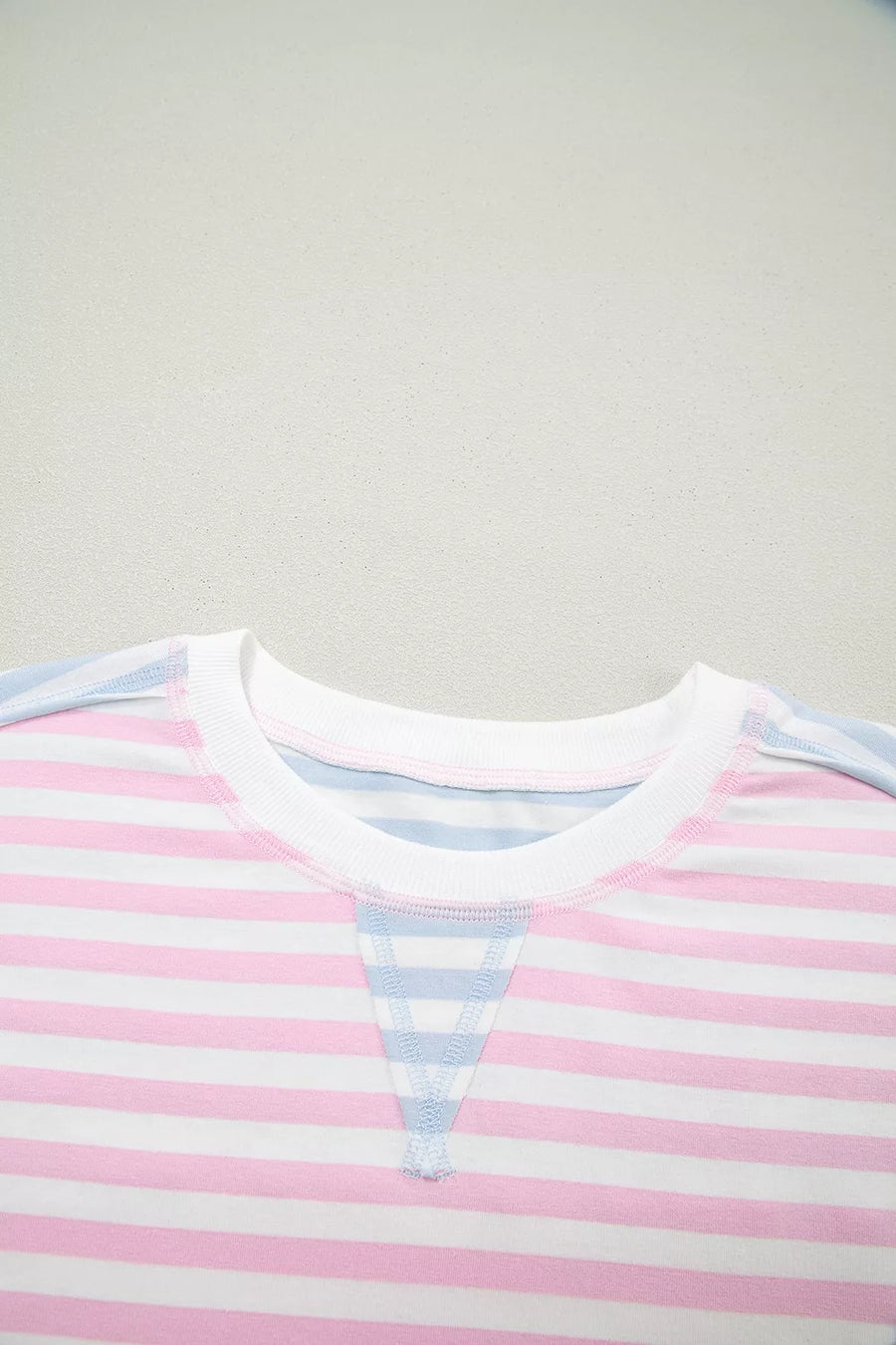 Casual Stripe Oversize Dolman Sleeve T Shirt option 5