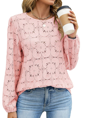 Sky Blue regular blouse with round neck