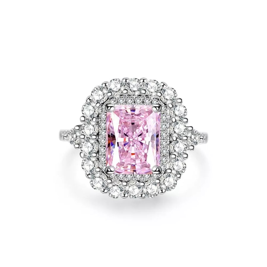 925 sterling silver,Zircon Care instructions: Avoid wearing during exercise, as ring in Style D with geometric silhouette