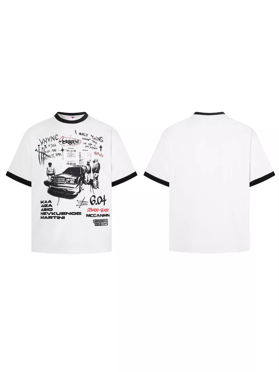 100% Polyester Care instructions: Machine wash cold t-shirt in White with regular silhouette