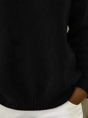 Grey relaxed pullover sweater with collared