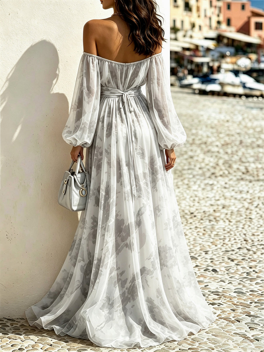 maxi dress featuring abstract in Eggshell with 100% polyester Care instructions: Machine wash cold texture