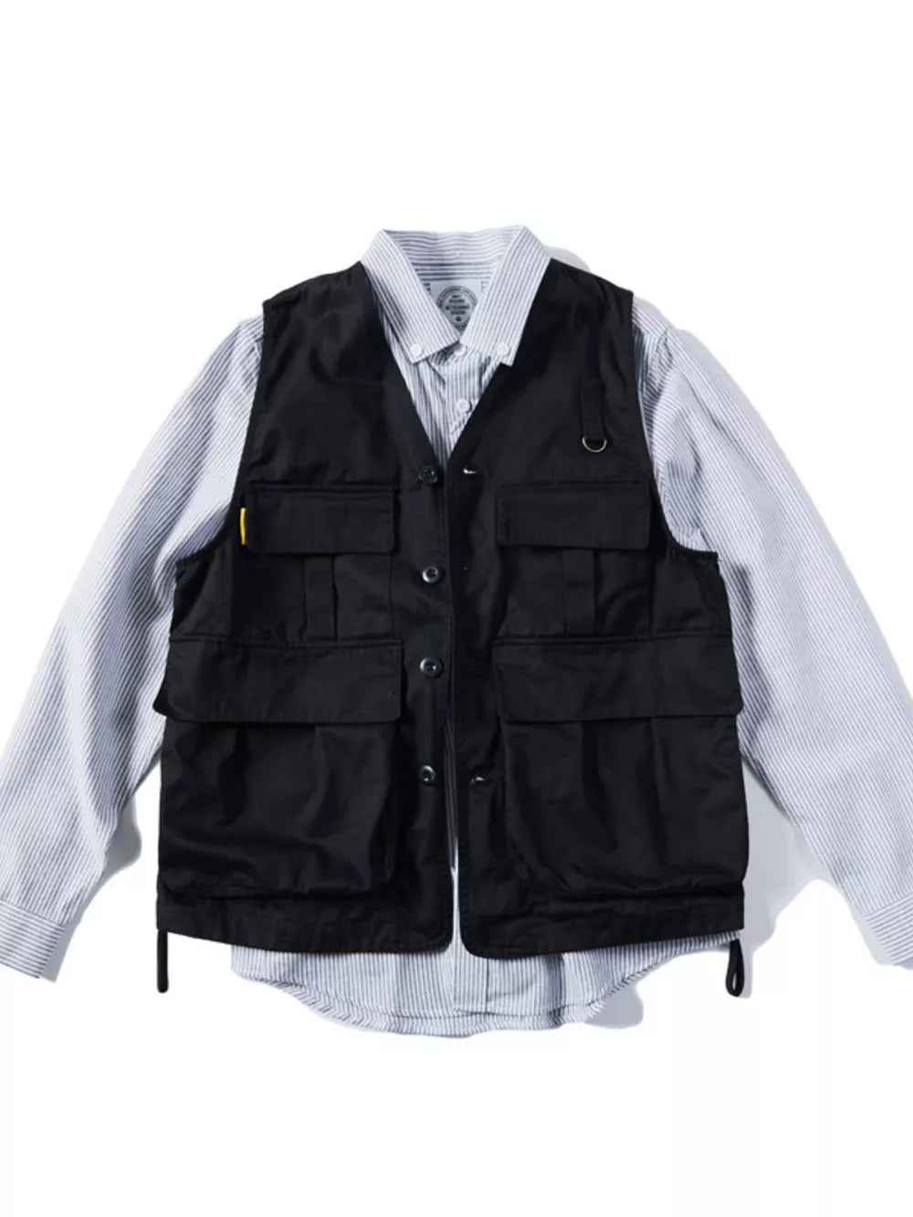 Black Men's Multi-pocket Cargo Vest