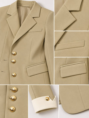 classic blazer in Mustard Yellow with notch lapel