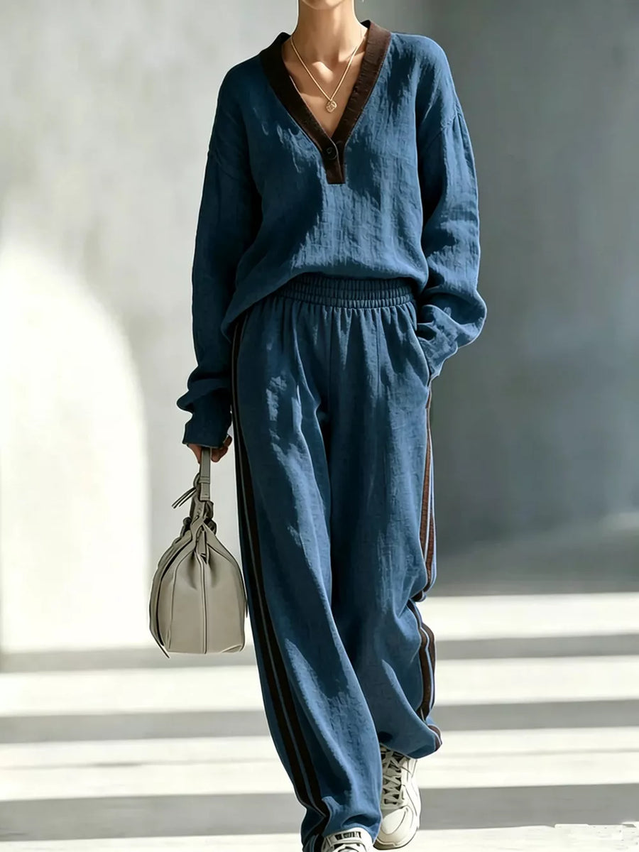 lounge set in Navy with pocketed and hip-length