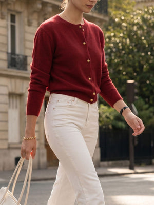 Yellow cardigan with stretch and long sleeve