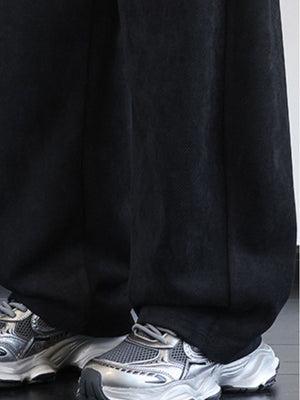 Dark Coffee Men S Vintage Washed Wide Leg Sweatpants