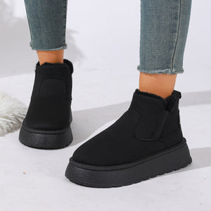 boots in White with round toe and ankle-length