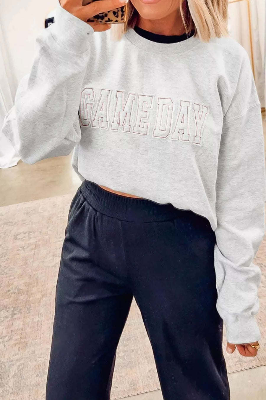 Game Day Letter Embroidery Sweatshirt option 7