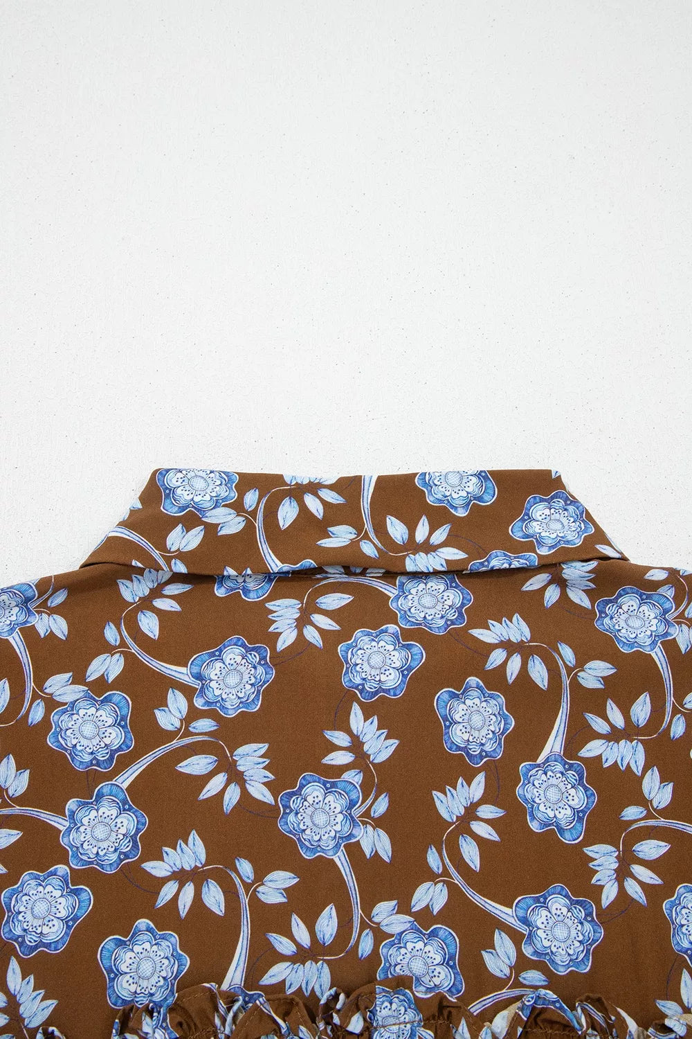 Dark Brown A-line shirt dress with collared