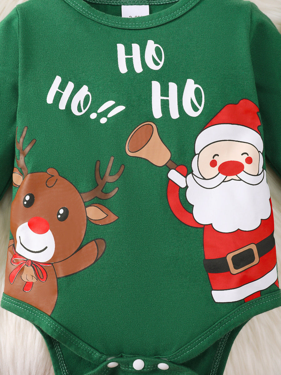 white pajama set featuring long sleeve and christmas-print