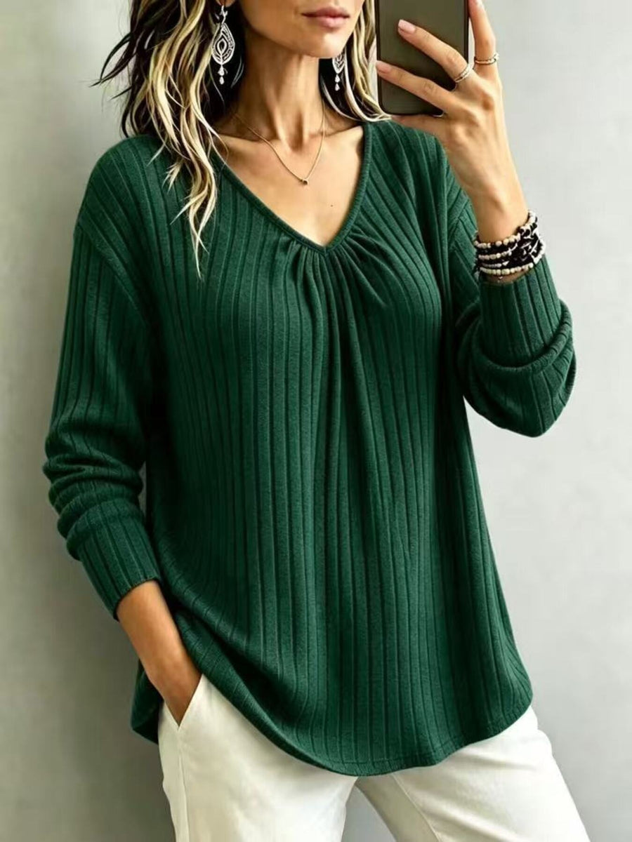 Turquoise relaxed t-shirt with v-neck