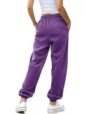 Loose Fit Drawstring Joggers in Pink, view 12