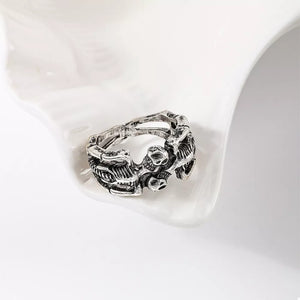 Halloween Skull 18k Gold-plated Alloy Ring in gold with gold-plated