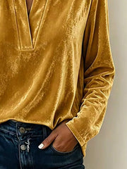 Burgundy relaxed blouse with collared