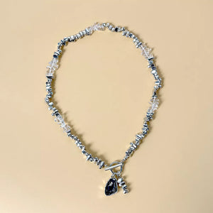 Chunky Gemstone Pendant Necklace Alloy Resin option 5
