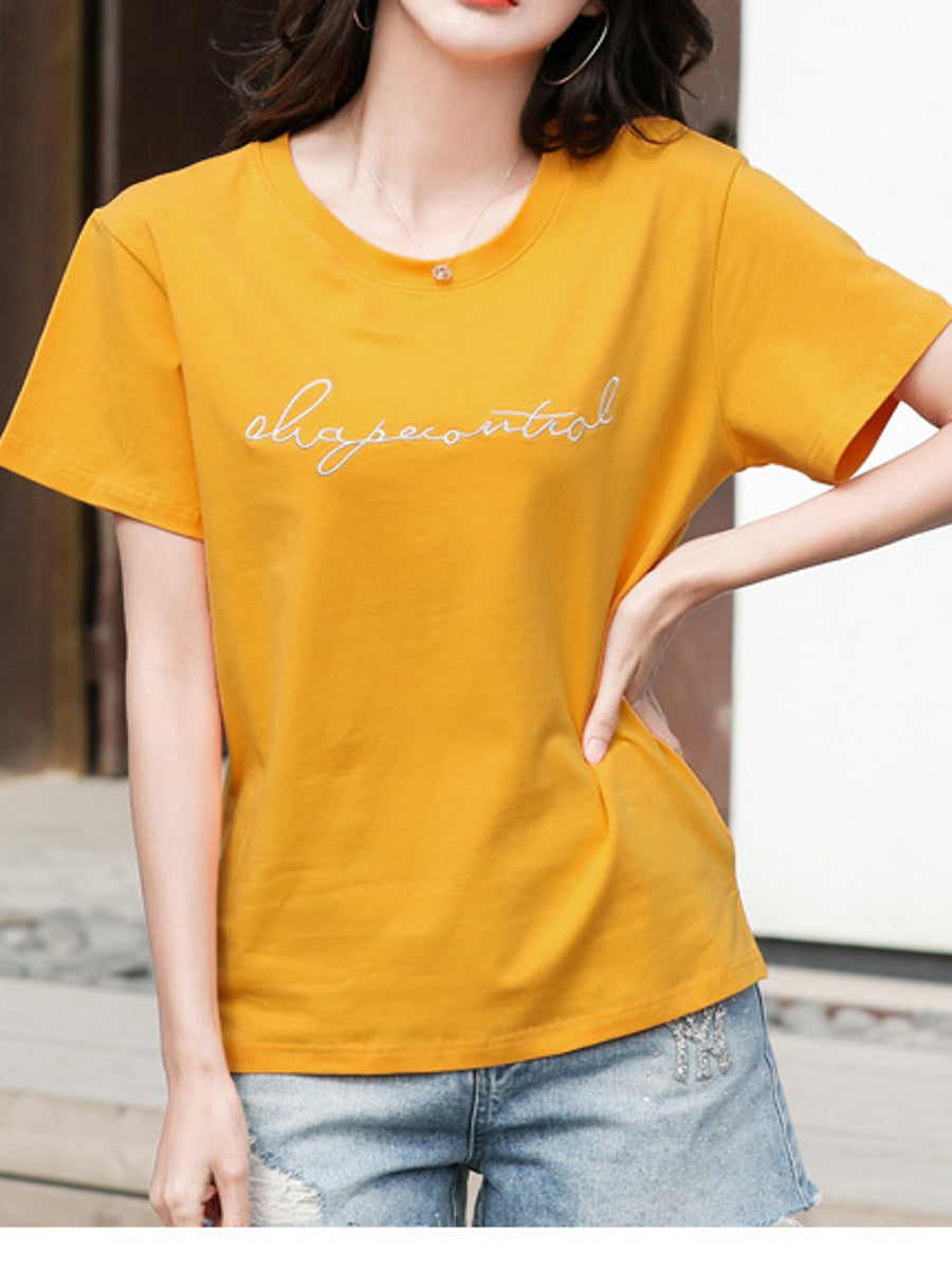 classic t-shirt in Black with round neck