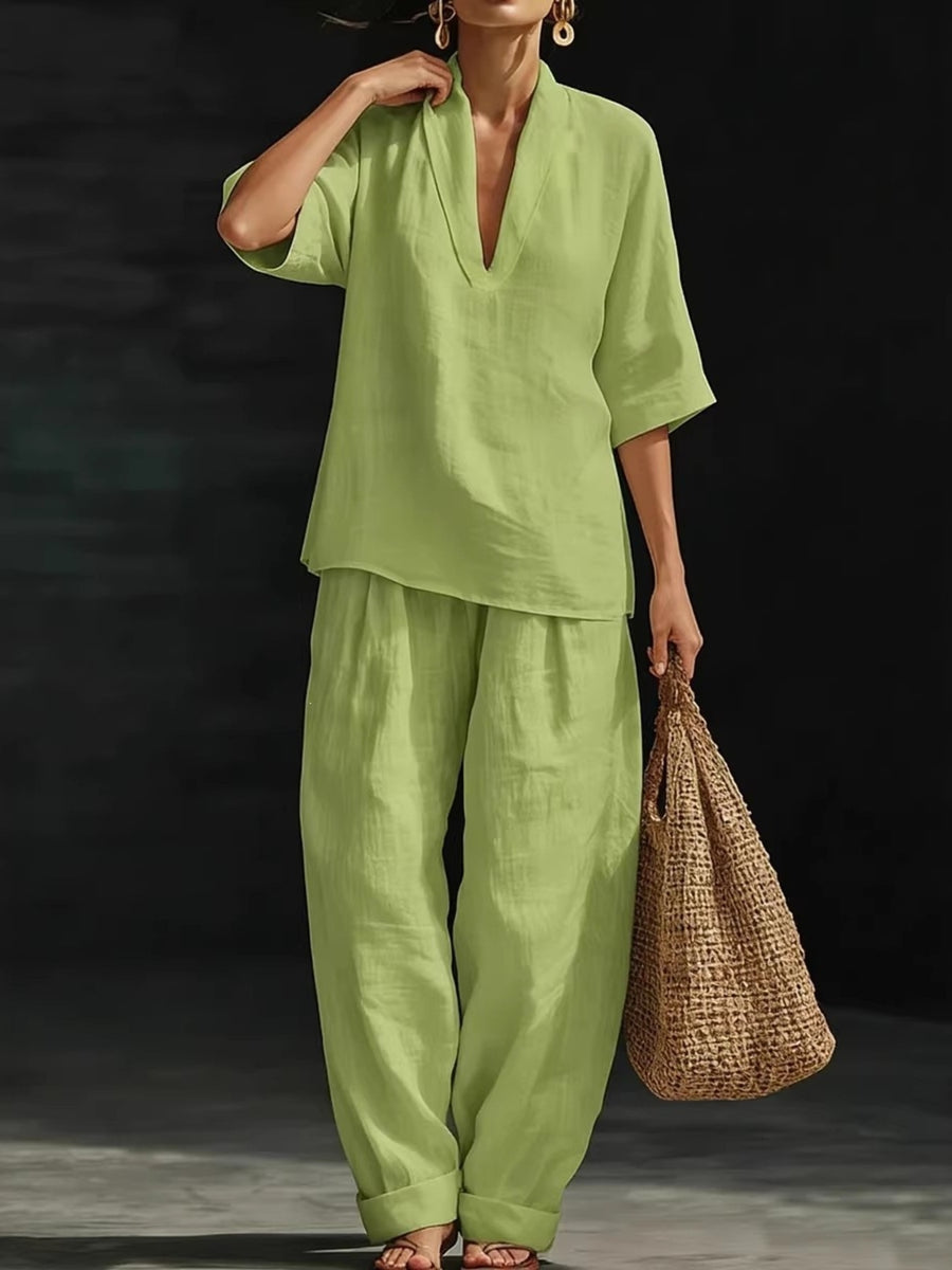 100% polyester Care instructions: Machine wash cold pajama set in White with loose silhouette