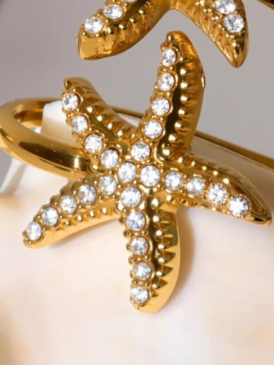 18K Gold-Plated,Stainless Steel,Zircon Care instructions: 1 ring in Gold with fitted silhouette