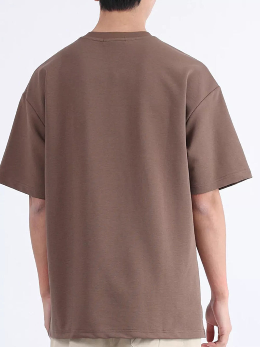 White Men S Plus Size Basic Round Neck Tee