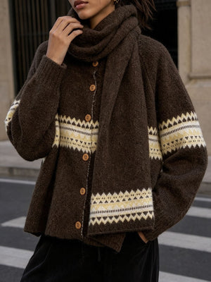 cardigan in Light Blue with buttoned and hip-length