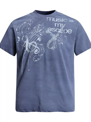 Dark Gray Men's Round Neck Short Sleeve T-shirt