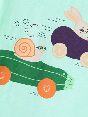 Children's Snail And Bunny Race Graphic T-shirt option 4