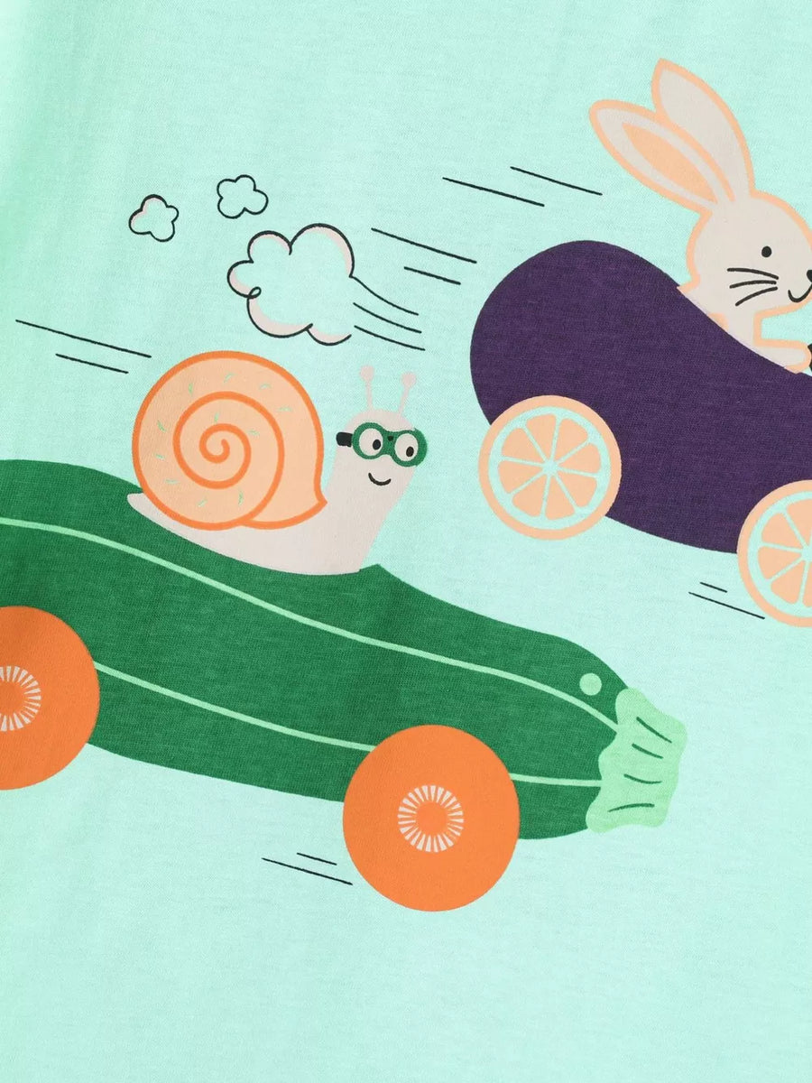 Children's Snail And Bunny Race Graphic T-shirt option 4
