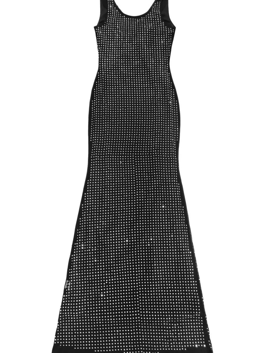 glam bodycon dress in Burgundy with round neck
