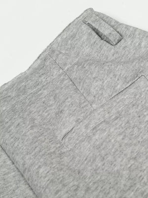 Gray men's sweatpants with wide legs and a back pocket detail.